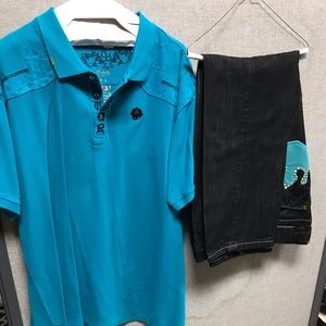 Crown Holder jeans and shirt